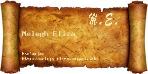 Melegh Eliza névjegykártya